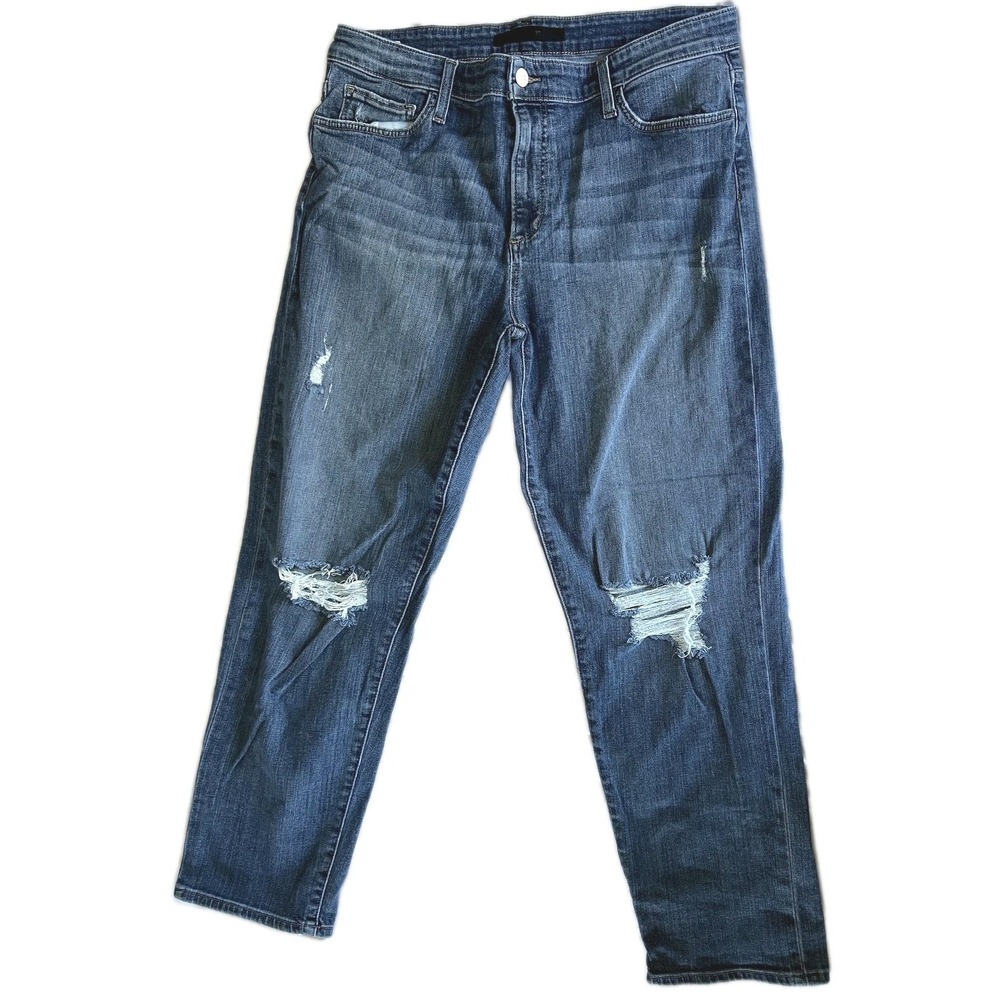 Joe's Jeans Womens 31 The Niki Mid Rise Boyfriend Distressed Benezette